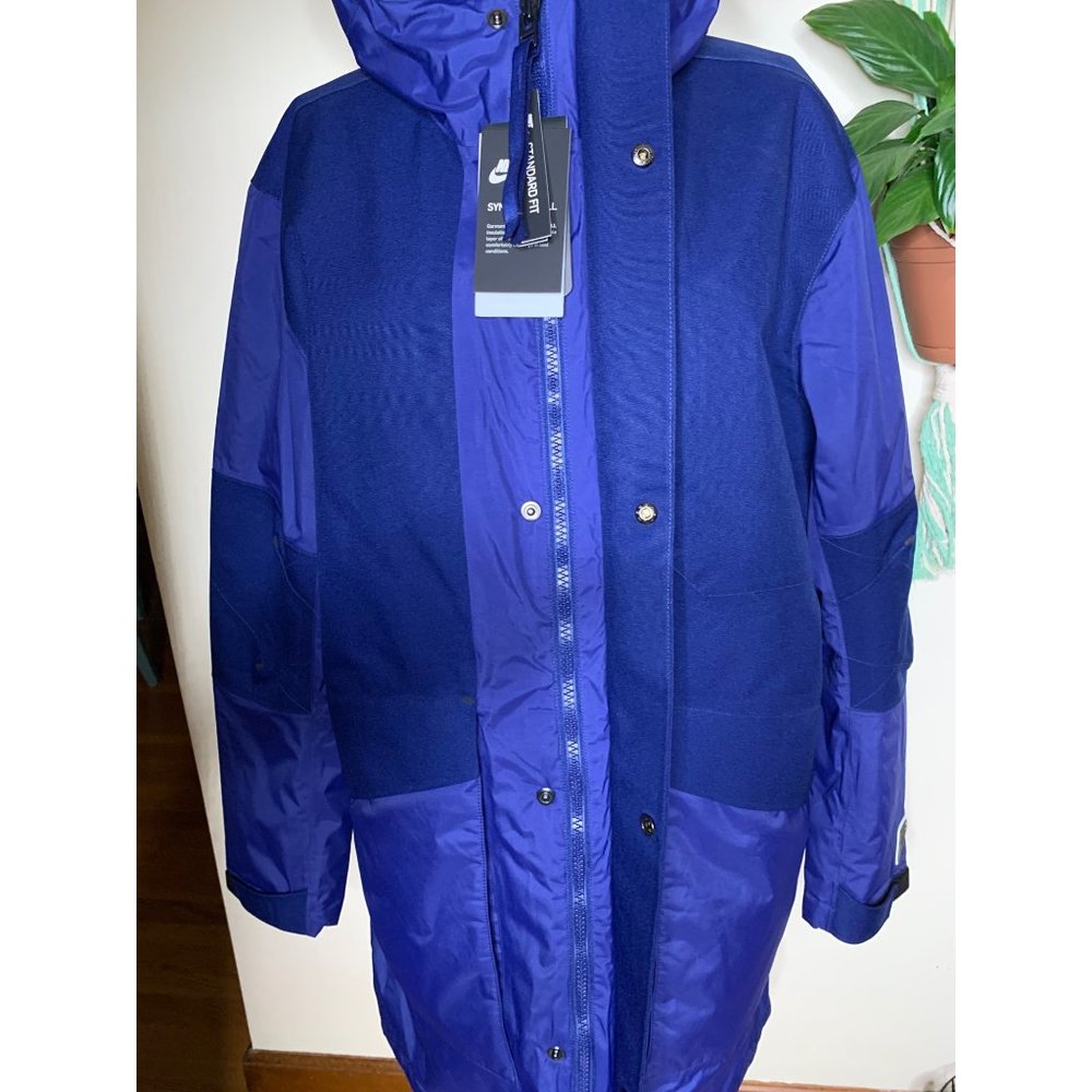 Size Medium Mens Nike Soortswear Hypershield Parka Synthetic Fill Navy Blue CZ28 - Picture 3 of 8